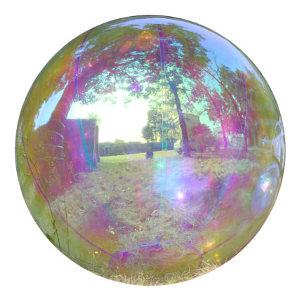 colorful inflatable mirrored balls