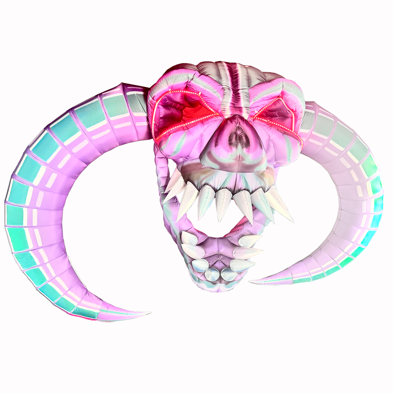 The Halloween inflatable skeleton with glowing eyes Halloween Inflatable Horned Skeleton - 图片 1