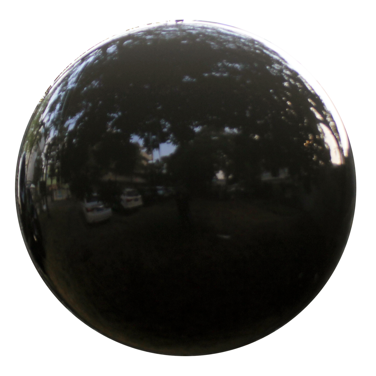The black inflatable mirror balls and big shiny balls are as if they were the deep black holes in the night sky, mysterious and alluring black big shiny balls