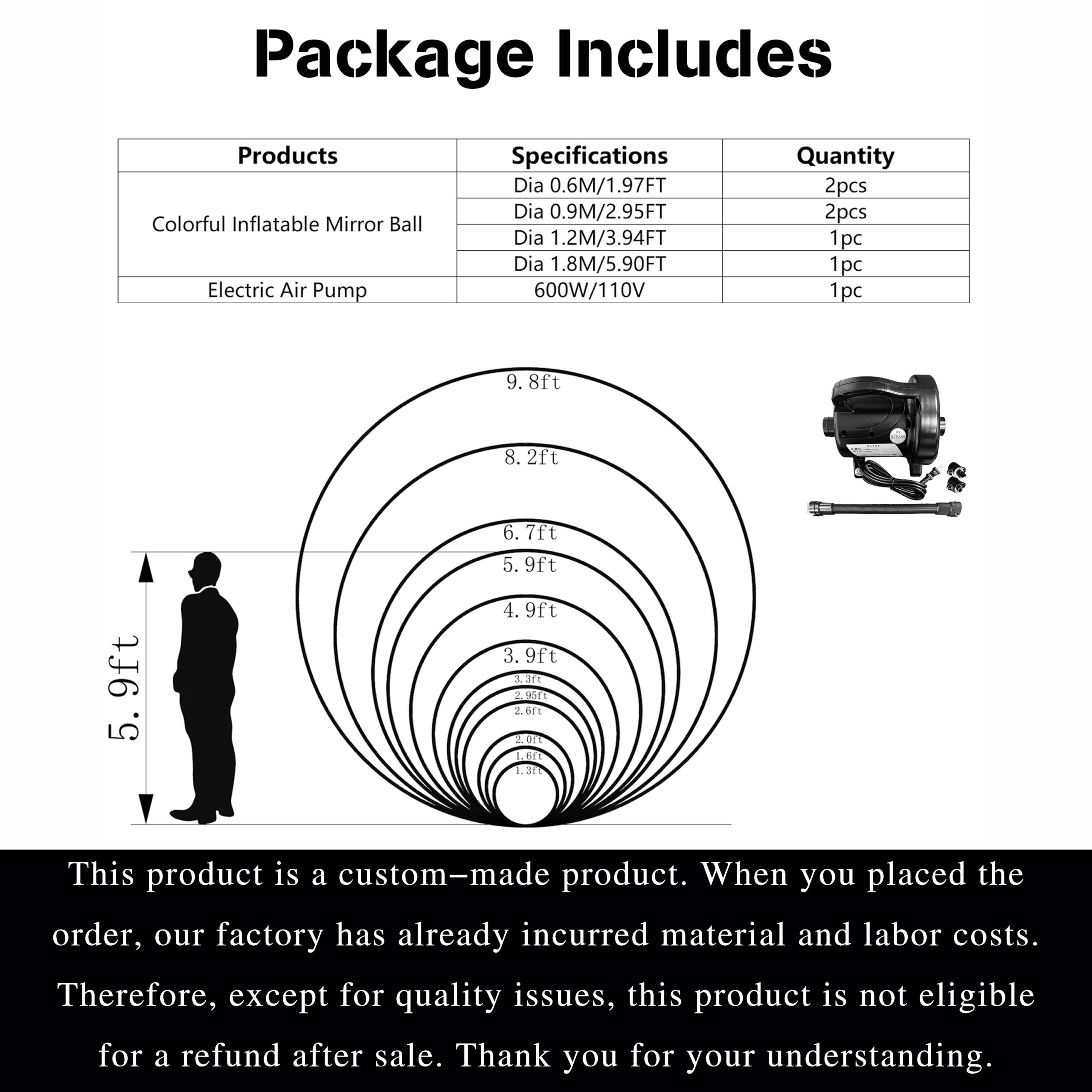 The colorful inflatable mirror balls and big shiny balls are not just decorations. They are also an emotional sustenance and an artistic expression Inflatable Mirror Ball Combination Set - 6 Colourful Balls - Image 6