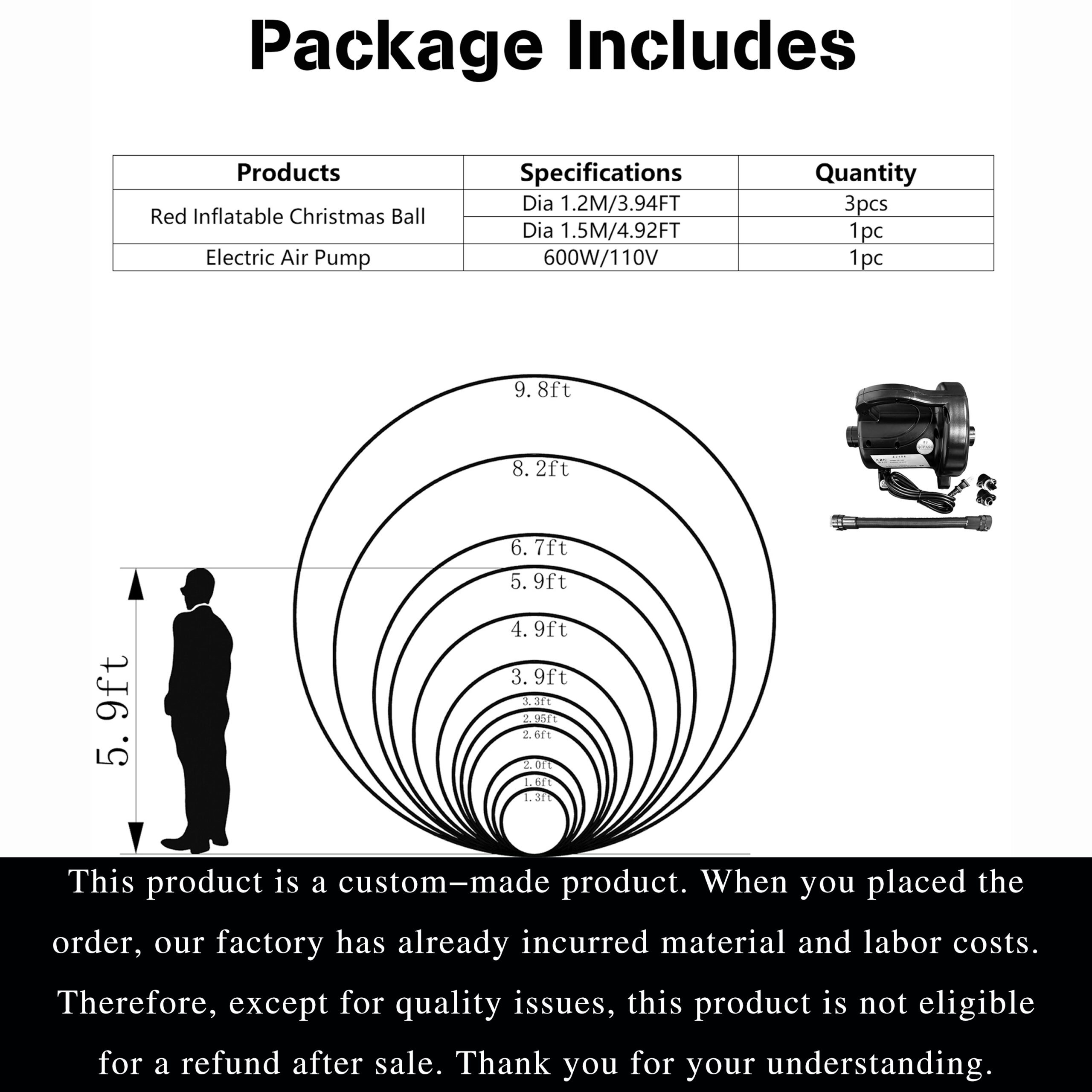 The huge red inflatable Christmas ball, with its bright and striking red color, instantly catches people's eyes. Red is the color of enthusiasm and the pulse of life Inflatable Mirror Christmas Balls Four-Piece Combination,Combination of four huge Christmas balls - 图片 9
