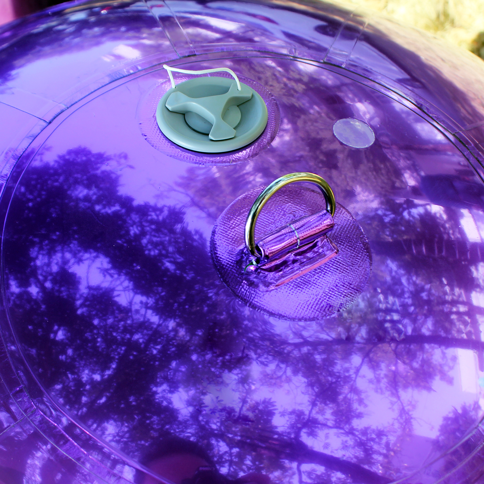 The inflation nozzle and the suspension ring of the purple inflatable mirror ball Purple inflatable mirror ball,The purple big shiny ball - 图片 7