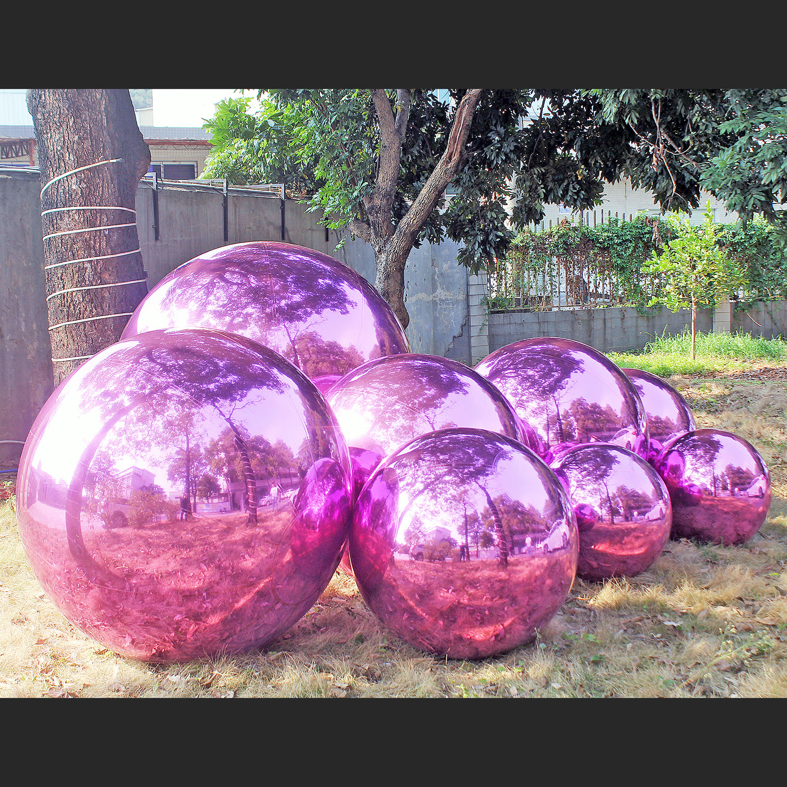 The rose red inflatable mirror balls and rose red big shiny ones are not merely a simple decoration, but more like a magic ball filled with sweet dreams and beautiful expectations Rose Red inflatable mirror ball,Rose Red big shiny ball - Image 2